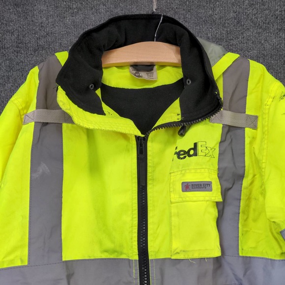 River City Garments Mens Full Zip Jacket Reflective Bright Green Size S Class 3 - Picture 7 of 16